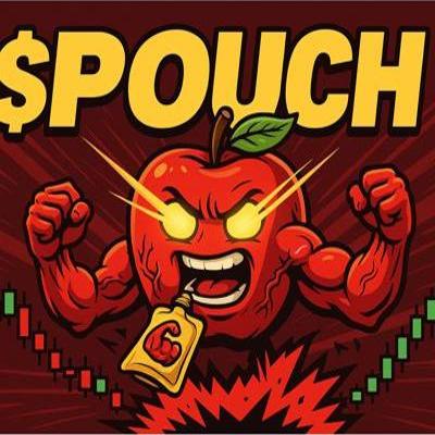 $POUCH Mascot - Angry Apple with Muscular Arms